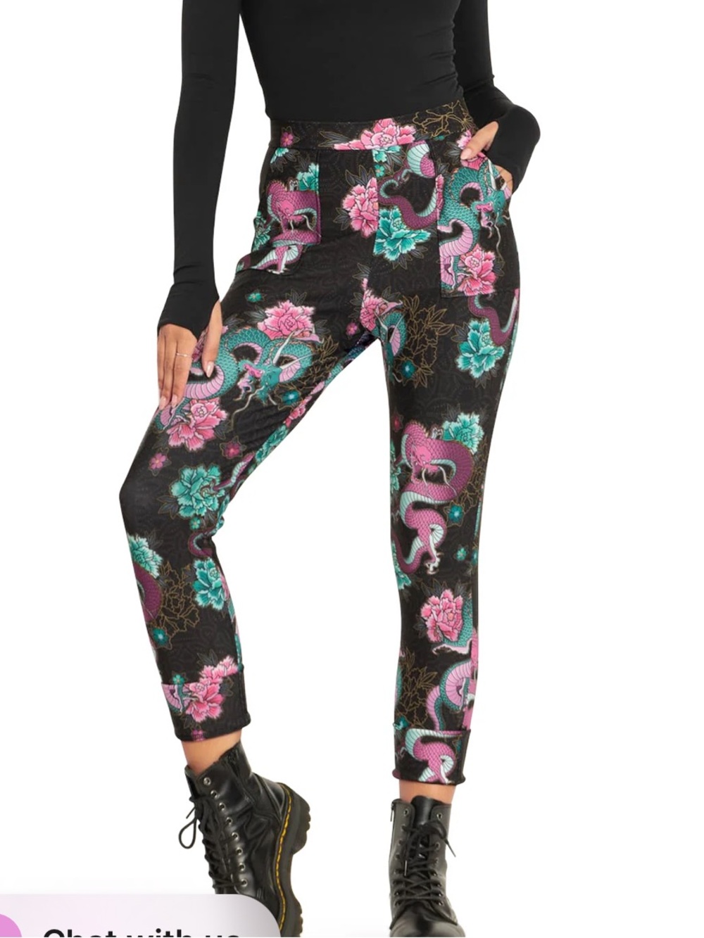 Blackmilk Dragon Bouquet trousers M